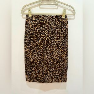 Jcrew leopard pencil skirt size 00